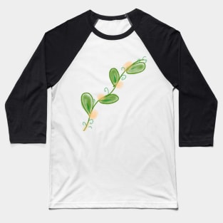 Green leaves watercolor floral art design Baseball T-Shirt